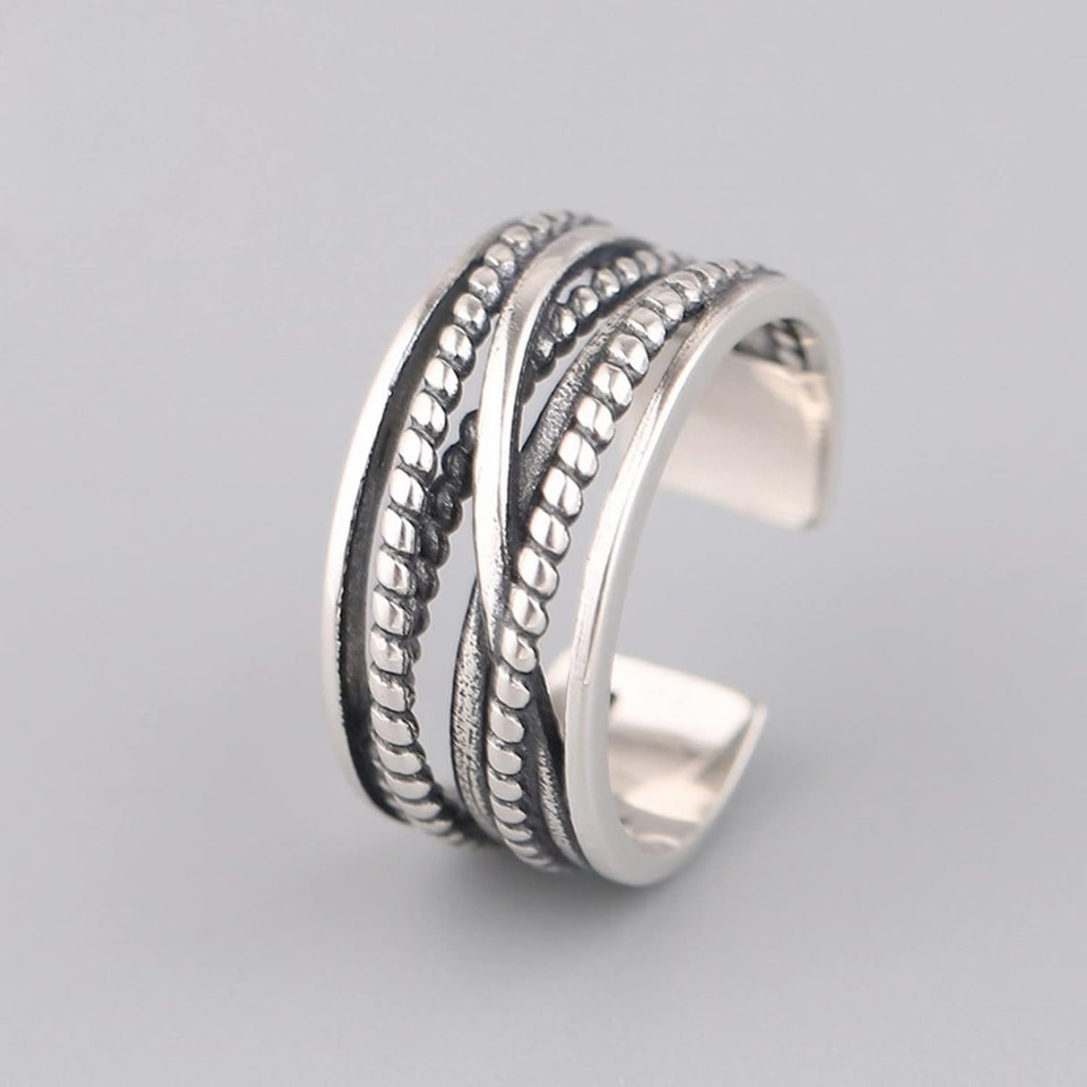 Retro Multi-Layer Winding Index Ring: Adjustable Open Finger Design for Women - Shop N Save