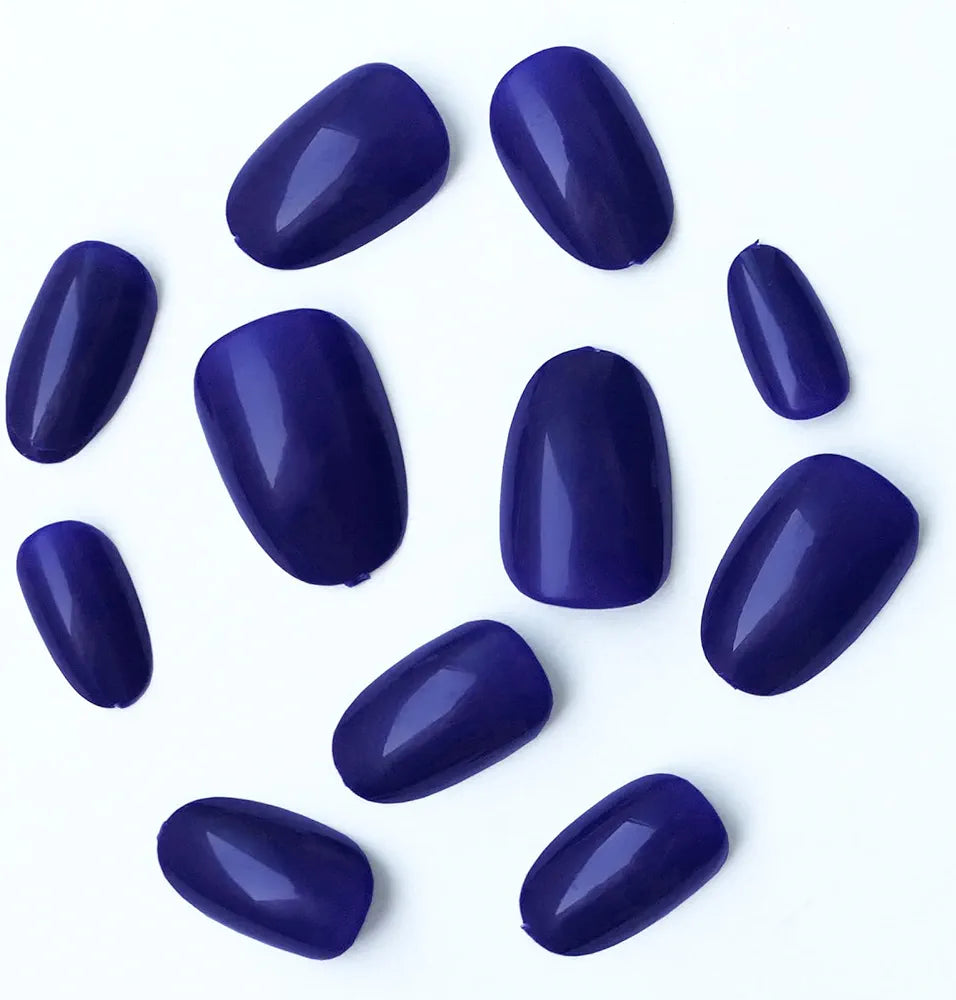 Lifextol Almond Press-On Nails - 24 Navy Blue, Short, Full Cover - Shop N Save