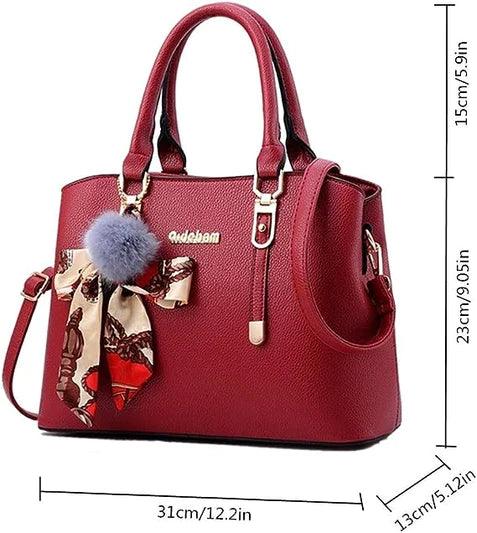 Fashion Large Capacity Stylish Shoulder Handbags - Wine Red - Shop N Save