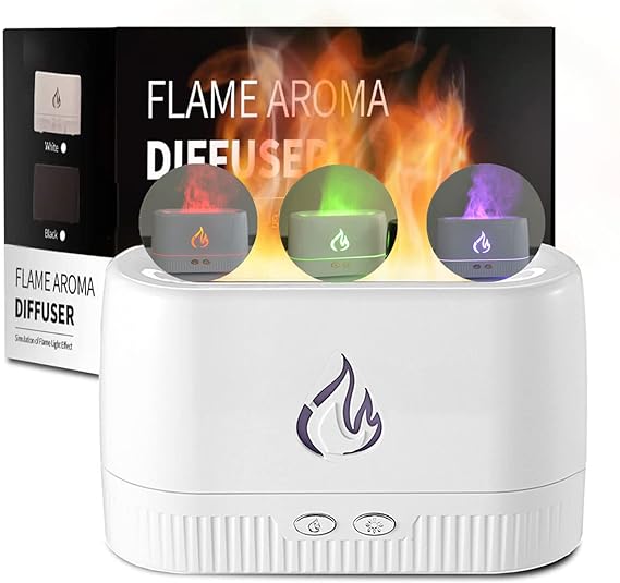 Flame Air Diffuser: Portable, Noiseless, Multicolor Lights, Aromatherapy - Shop N Save