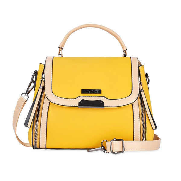 Women Fashion Versatile Contrast Handbag - Yellow - Shop N Save