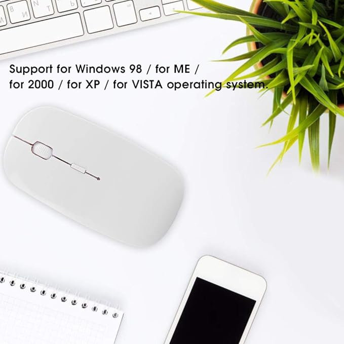 White Wireless Mouse: 2.4G, Bluetooth, High-End Chip, Variable Resolution - Shop N Save