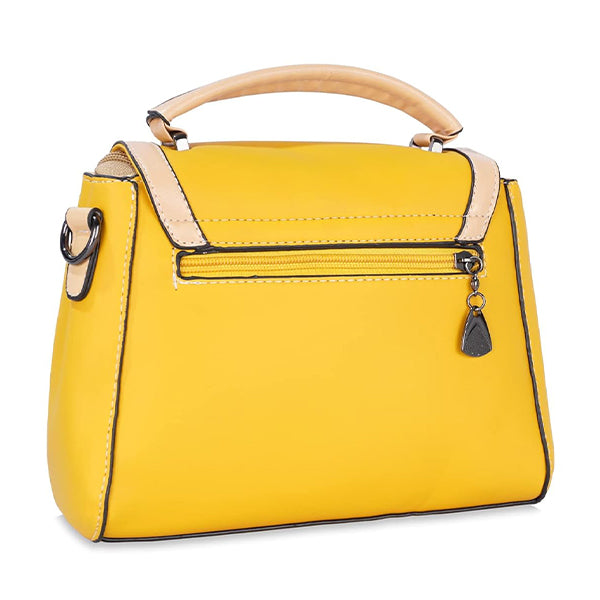 Women Fashion Versatile Contrast Handbag - Yellow - Shop N Save