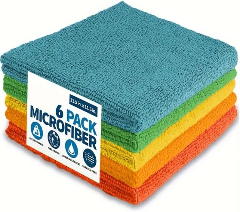 Collins Microfibre Cloth, Absorbent, Hygienic, Versatile, Durable & Washable 30 x 30cm - 6 Pcs