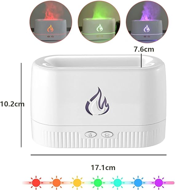 Flame Air Diffuser: Portable, Noiseless, Multicolor Lights, Aromatherapy - Shop N Save
