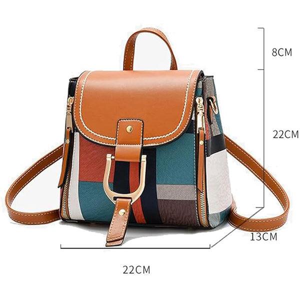 Exquisite Plaid Pattern Magnetic Closure Women Handbag - Brown - Shop N Save