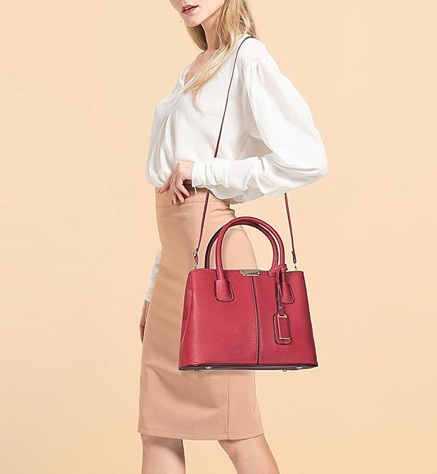 Large Capacity Solid Color Popular Handbag - Wine Red