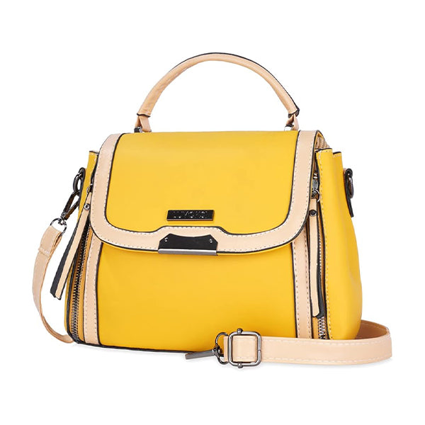 Women Fashion Versatile Contrast Handbag - Yellow - Shop N Save