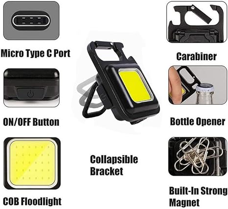 Rechargeable LED Light: Compact, Magnet Bracket, Waterproof Design - Shop N Save