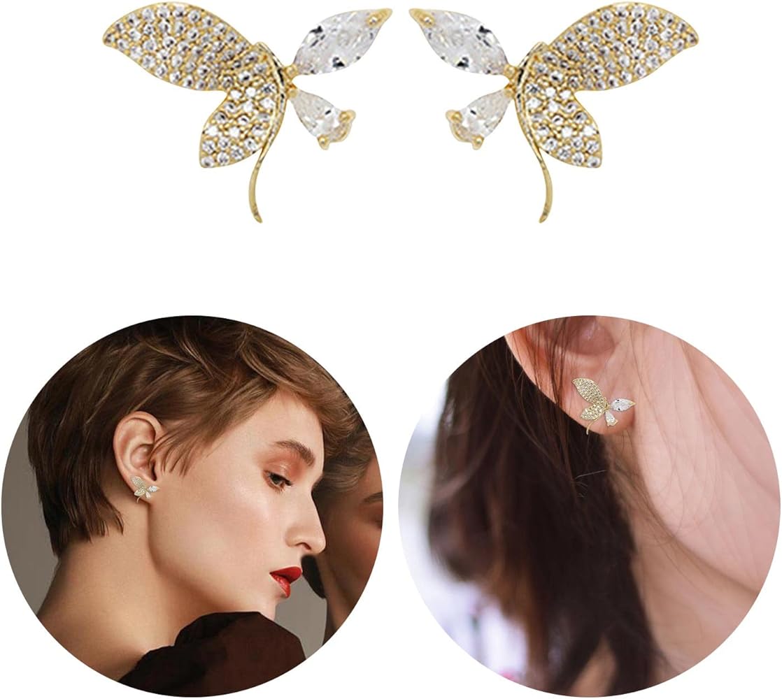 Diamond Stud Hamme Hoop Earrings: Fashionable Women's Jewelry - Shop N Save