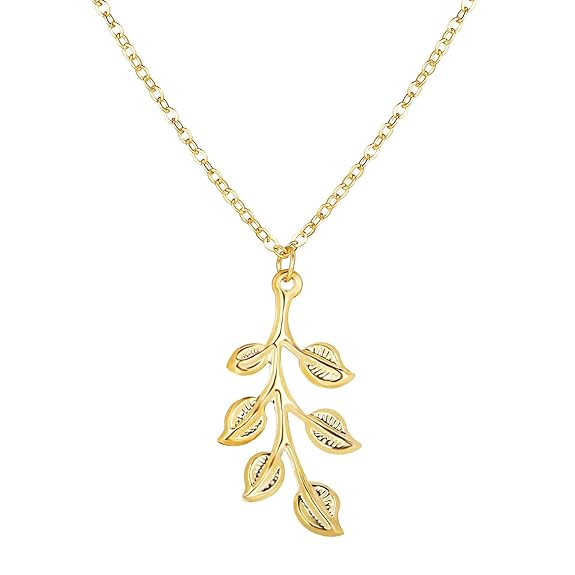 Aurum Jewels Double Leaf Necklace: Stylish, Dainty, Gold Accent - Shop N Save