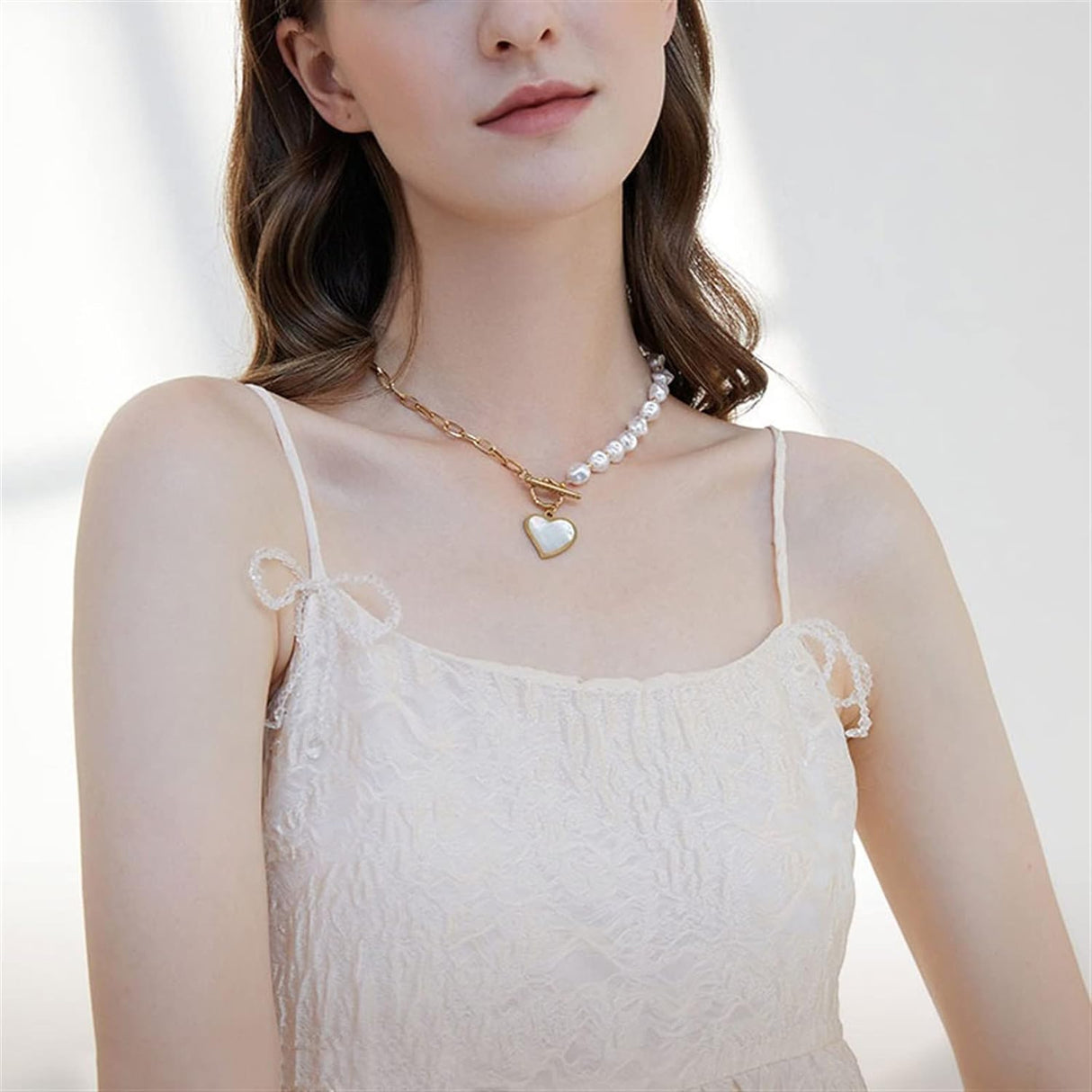 Light Luxury Love Pendant: High-End Pearl Necklace - Shop N Save