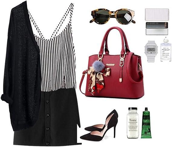 Fashion Large Capacity Stylish Shoulder Handbags - Wine Red - Shop N Save