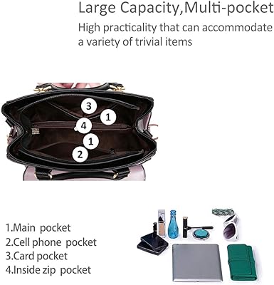 Ladies High Quality Flower Embroidered Handbag - Purple