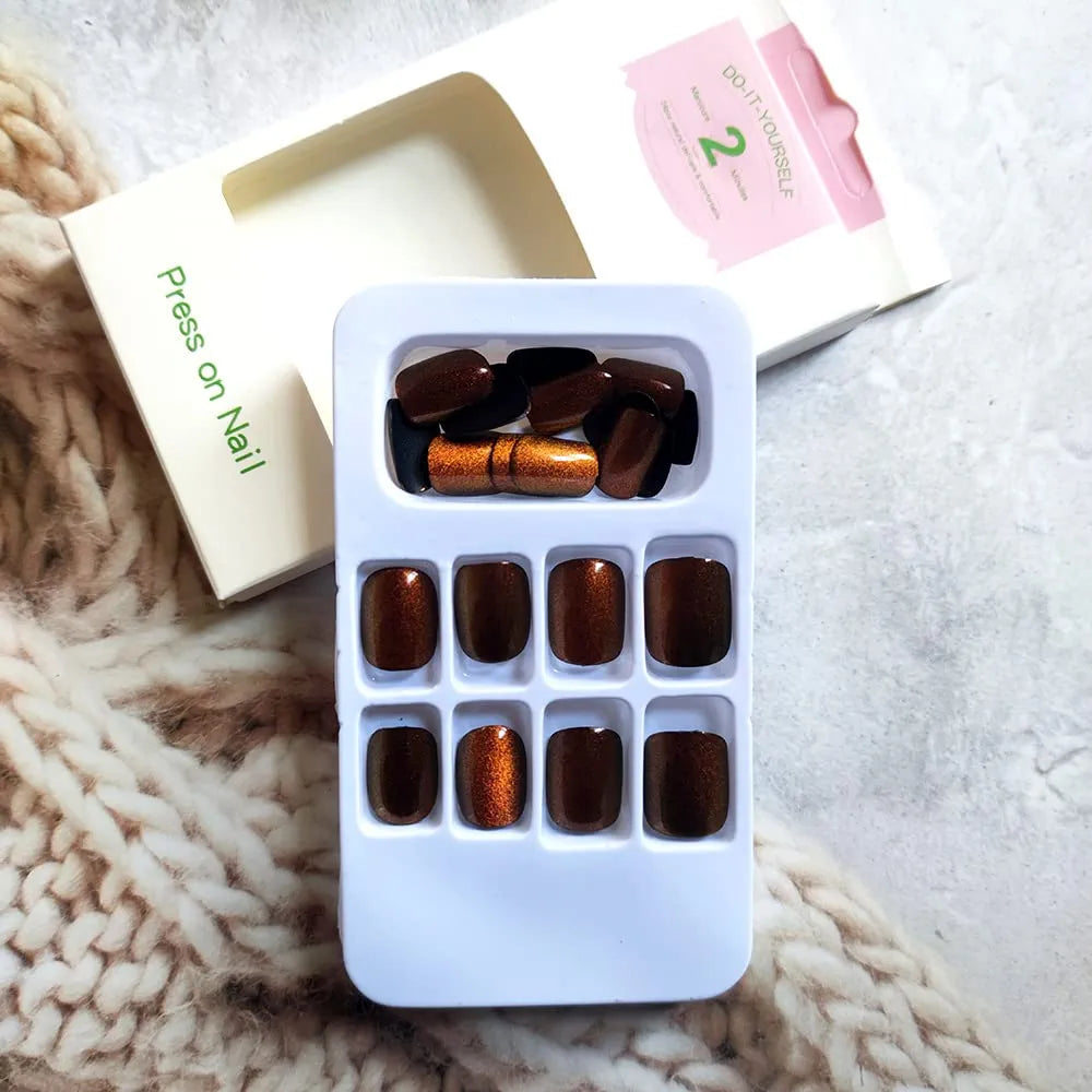 Ballet Glitter Square Press-On Nails - 24pcs Full Cover Acrylic - Shop N Save