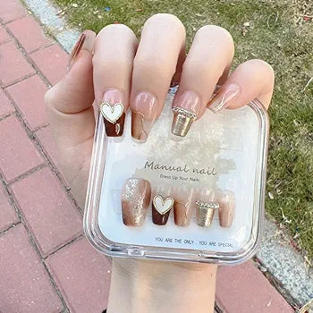 Glittery Luxury Reusable False Nails - Handmade Coffin Shape - Shop N Save