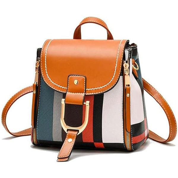 Exquisite Plaid Pattern Magnetic Closure Women Handbag - Brown - Shop N Save