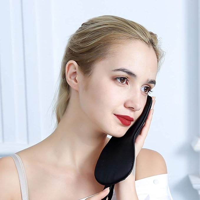 Silk Sleep Mask: Cooling Gel, Relaxing Massage for Tired Eyes