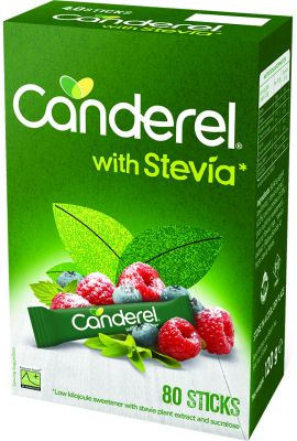 Canderel Stevia 80 Sticks: Natural, Low-Calorie, Convenient Sweetener - Shop N Save