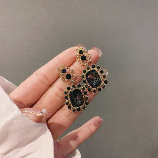 Girls Popular Needle Diamond Earrings - Black - Shop N Save