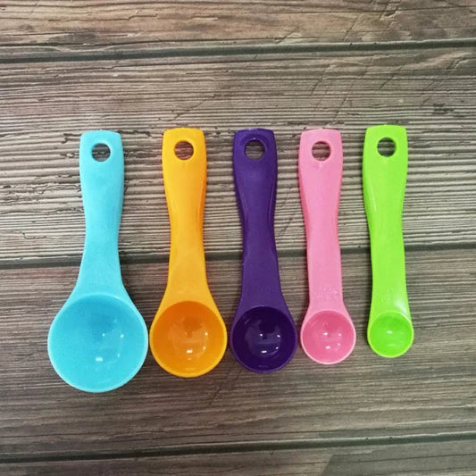 5 Piece Set Of Scale Measuring Spoons - Multi Color - Shop N Save