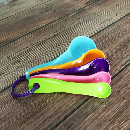 5 Piece Set Of Scale Measuring Spoons - Multi Color - Shop N Save