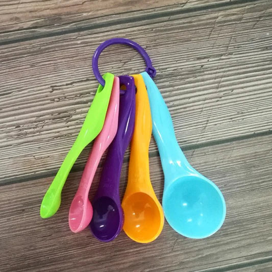 5 Piece Set Of Scale Measuring Spoons - Multi Color - Shop N Save