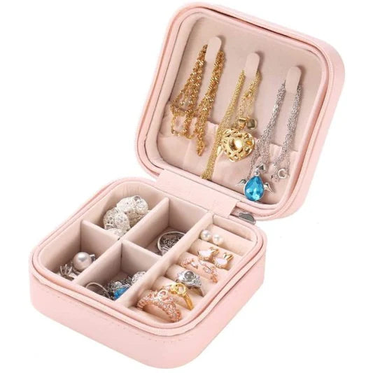 Earrings Necklace Ring Jewellery Storage Box - Light Pink - Shop N Save