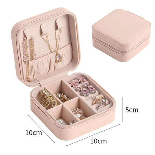 Earrings Necklace Ring Jewellery Storage Box - Light Pink - Shop N Save