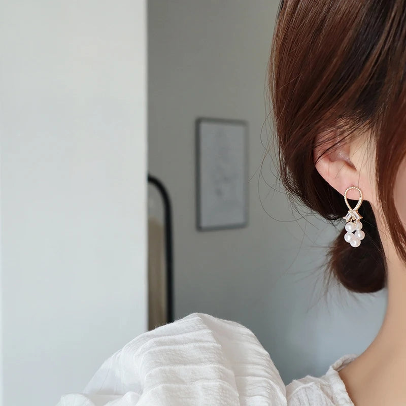 Cute Bear Earrings: 14K Gold, Pearl Crystal Studs for Women - Shop N Save