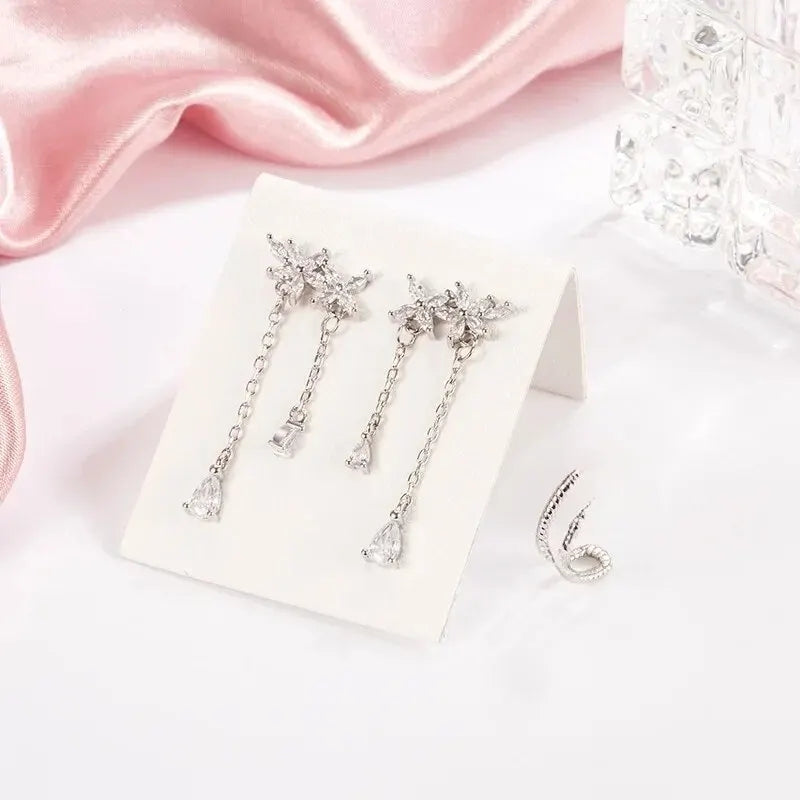 Lace Flower Ear Clips: Fashionable Animal Geometric Design - Shop N Save