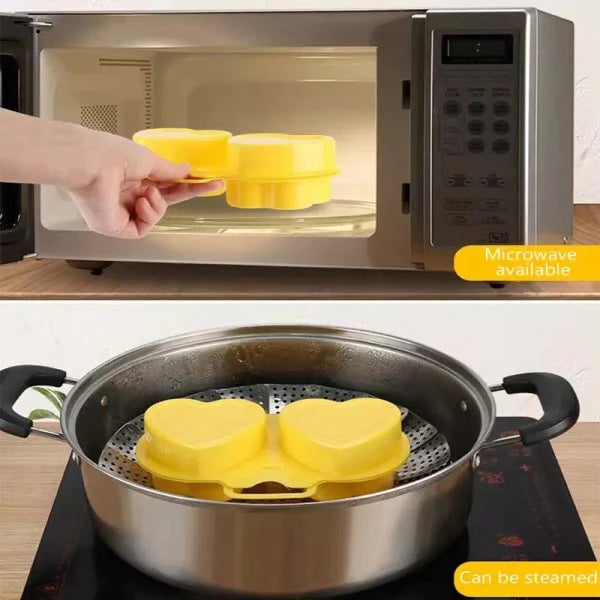 Steaming Boiling Eggs Microwave Cooking Double Mold - Yellow - Shop N Save