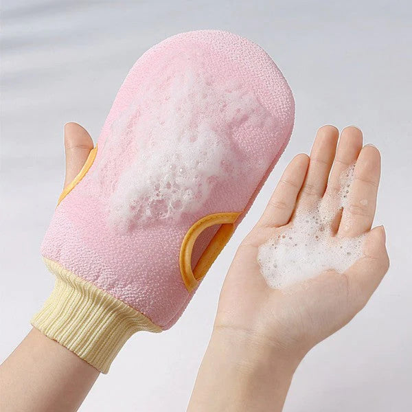 Three Piece Set Thick Rubbing Pull Bath Ball Towel - Pink - Shop N Save