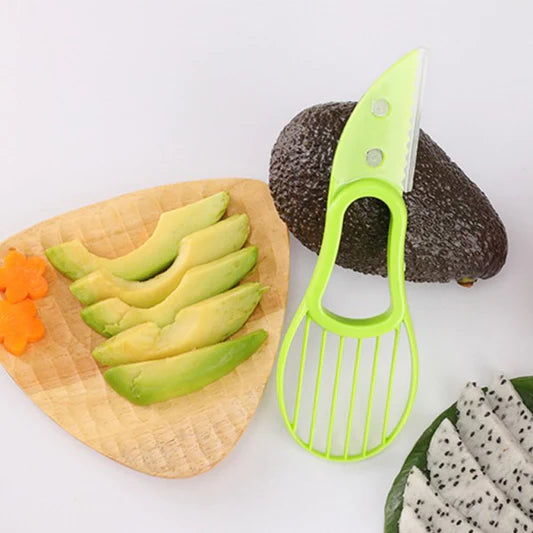 3 In 1 Avocado Fruit Knife Peeler Cutter - Green - Shop N Save