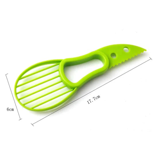 3 In 1 Avocado Fruit Knife Peeler Cutter - Green - Shop N Save