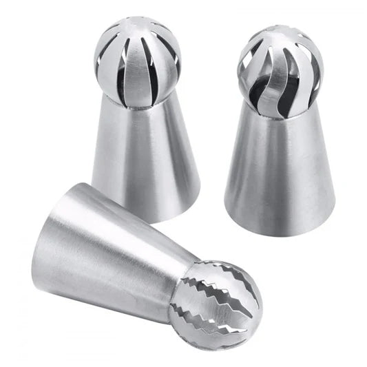 3 Pcs Torch Ball Nozzle Spout Cream Set - Silver - Shop N Save