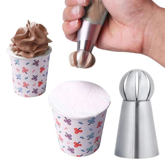 3 Pcs Torch Ball Nozzle Spout Cream Set - Silver - Shop N Save