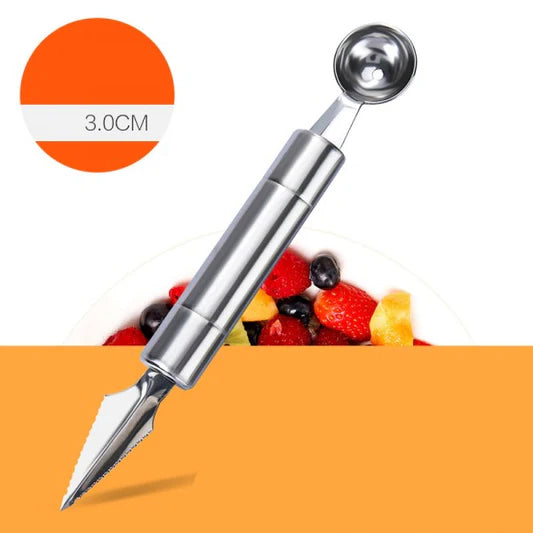 4 Pieces Melon Baller Scoop Fruit Spoon Carving Knife Set