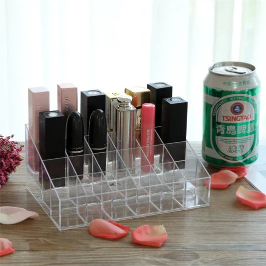 Desktop Lipsticks Cosmetics Storage Box - Transparent - Shop N Save