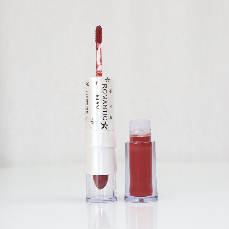 Romantic May 2 In 1 Lipstick And Lip Gloss Vitamin E Long Lasting - American Brown (7)