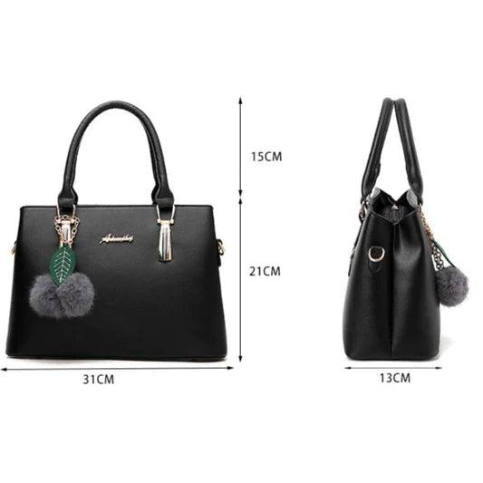 Stylish Double Hand Tote Slung Bag - Wine Red - Shop N Save