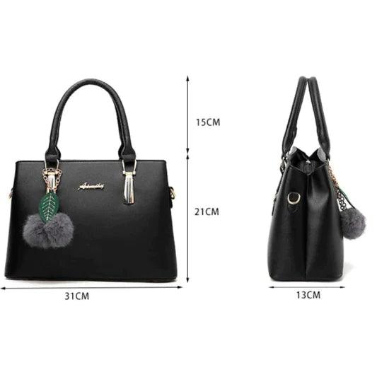 Stylish Double Hand Tote Slung Bag - Black - Shop N Save