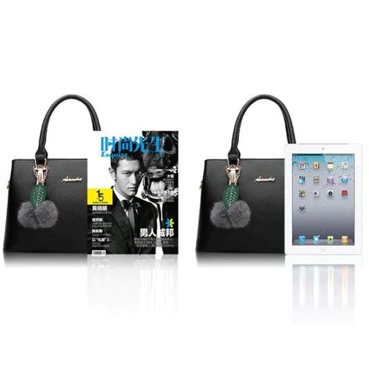 Stylish Double Hand Tote Slung Bag - Black - Shop N Save