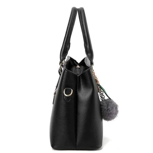 Stylish Double Hand Tote Slung Bag - Black - Shop N Save