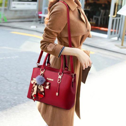 Fashion Large Capacity Stylish Shoulder Handbags - Wine Red - Shop N Save