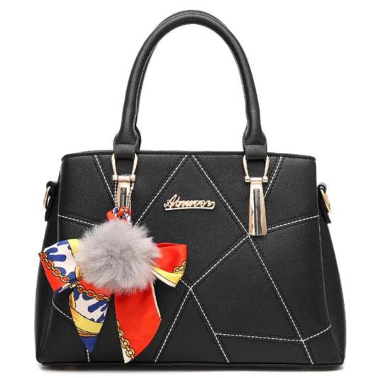 Geometric Pattern Zip Closure Crossbody Women Handbag - Black - Shop N Save