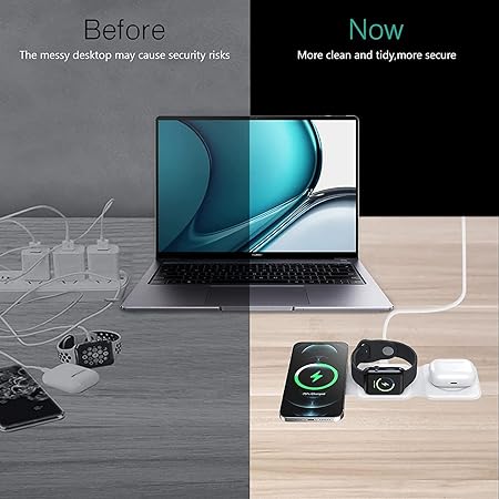 3-in-1 Magnetic Wireless Charger: Fast, Convenient, Multi-Device Charging - Shop N Save