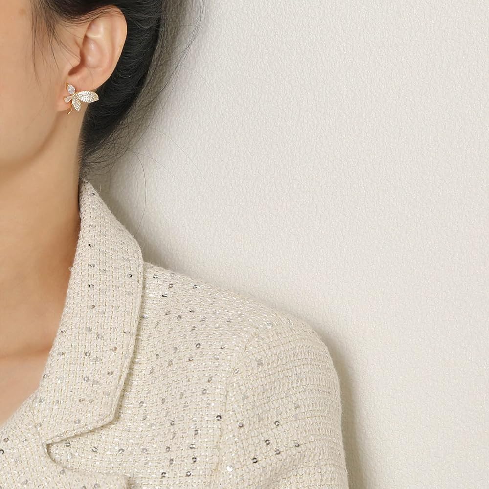 Diamond Stud Hamme Hoop Earrings: Fashionable Women's Jewelry - Shop N Save