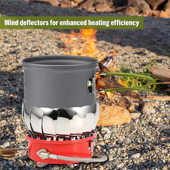 Windproof Gas Burner: Outdoor Stove, Extended Pipe, Ignition - Shop N Save