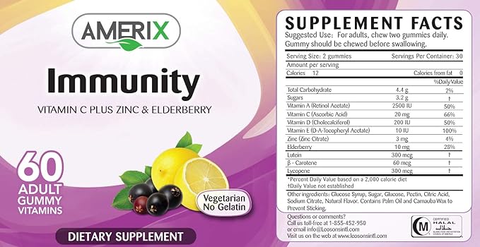 Amerix Immunity Gummies: 60 Count, Adult Vitamin Support - Shop N Save